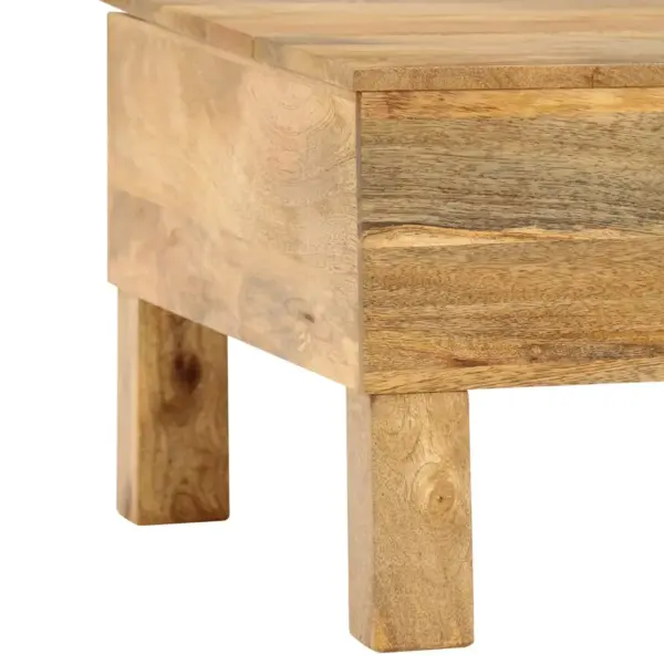 Mangopuidust kohvilaud tõstetava plaadiga ja hoiukastiga, 110 x 55 x 35 cm - 6