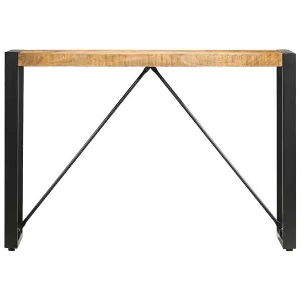Tööstusliku stiiliga mangopuidust konsoollaud musta terasraamiga, 110 x 35 x 76 cm – 2