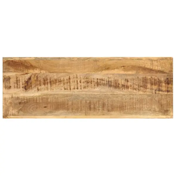 Tööstusliku stiiliga mangopuidust konsoollaud musta terasraamiga, 110 x 35 x 76 cm – 3