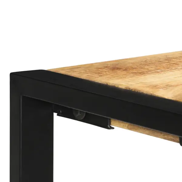 Tööstusliku stiiliga mangopuidust konsoollaud musta terasraamiga, 110 x 35 x 76 cm – 4