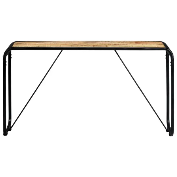 Tööstusliku stiiliga mangopuidust konsoollaud musta terasraamiga, 140 x 35 x 76 cm – 2
