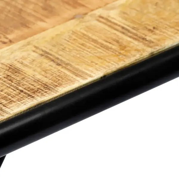 Tööstusliku stiiliga mangopuidust konsoollaud musta terasraamiga, 140 x 35 x 76 cm – 6