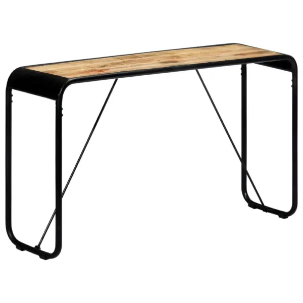 Tööstusliku stiiliga mangopuidust konsoollaud musta terasraamiga, 140 x 35 x 76 cm – 10