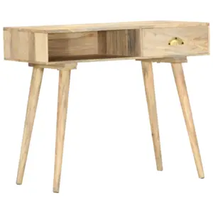 Maalähedane mangopuidust konsoollaud sahtli ja avatud riiuliga, 90 x 45 x 75 cm