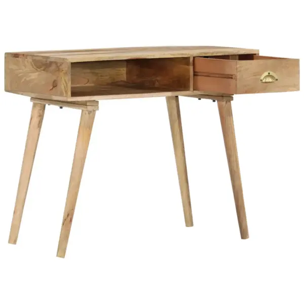 Maalähedane mangopuidust konsoollaud sahtli ja avatud riiuliga, 90 x 45 x 75 cm – 2