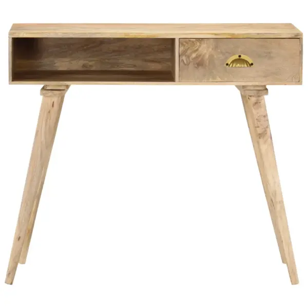 Maalähedane mangopuidust konsoollaud sahtli ja avatud riiuliga, 90 x 45 x 75 cm – 3