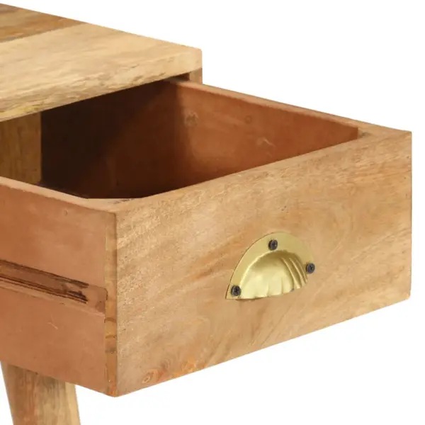 Maalähedane mangopuidust konsoollaud sahtli ja avatud riiuliga, 90 x 45 x 75 cm – 4