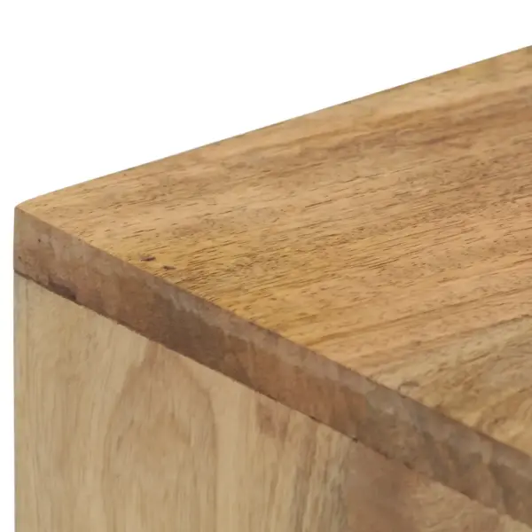 Maalähedane mangopuidust konsoollaud sahtli ja avatud riiuliga, 90 x 45 x 75 cm – 5