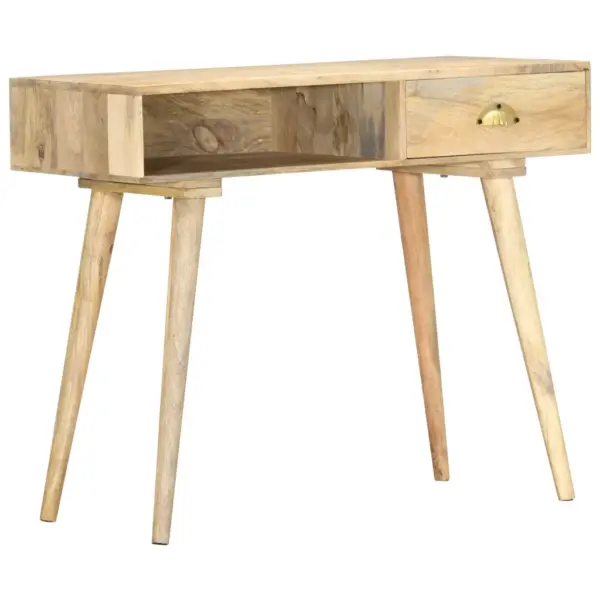 Maalähedane mangopuidust konsoollaud sahtli ja avatud riiuliga, 90 x 45 x 75 cm – 7