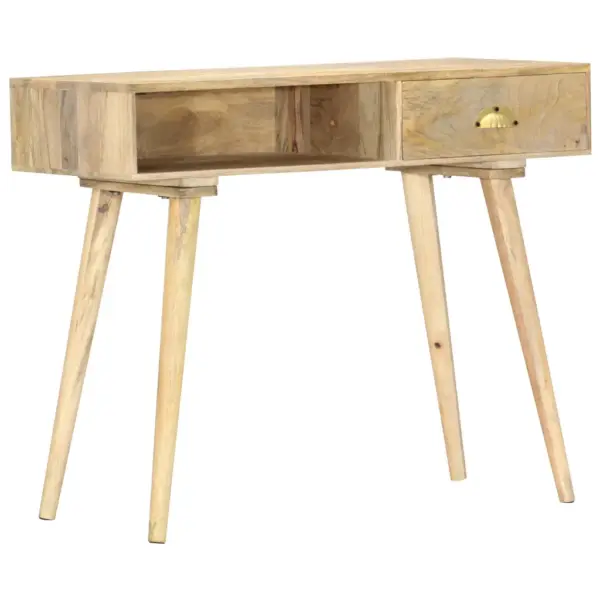 Maalähedane mangopuidust konsoollaud sahtli ja avatud riiuliga, 90 x 45 x 75 cm – 8