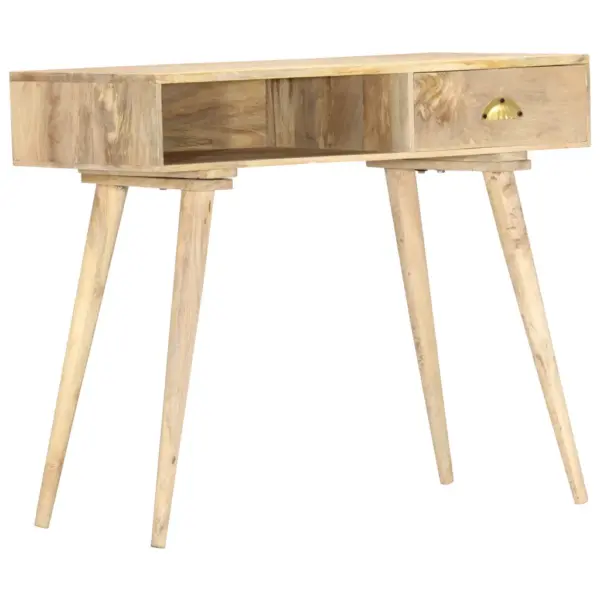 Maalähedane mangopuidust konsoollaud sahtli ja avatud riiuliga, 90 x 45 x 75 cm – 10