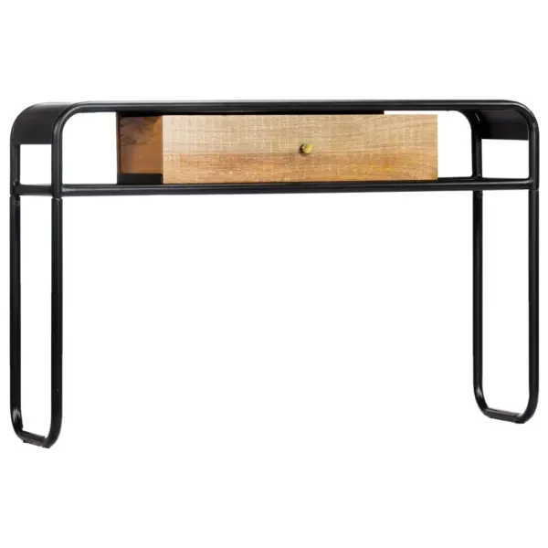 Mangopuidust konsoollaud pulbervärvitud terasraamiga, pruun, 118 x 30 x 75 cm – 11