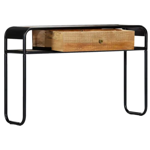 Mangopuidust konsoollaud pulbervärvitud terasraamiga, pruun, 118 x 30 x 75 cm – 13