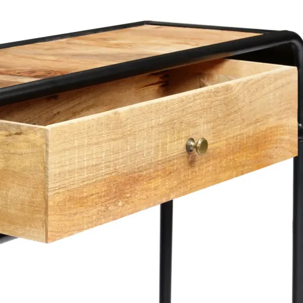 Mangopuidust konsoollaud pulbervärvitud terasraamiga, pruun, 118 x 30 x 75 cm – 7