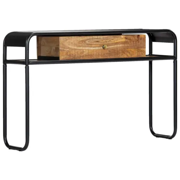 Mangopuidust konsoollaud pulbervärvitud terasraamiga, pruun, 118 x 30 x 75 cm – 9