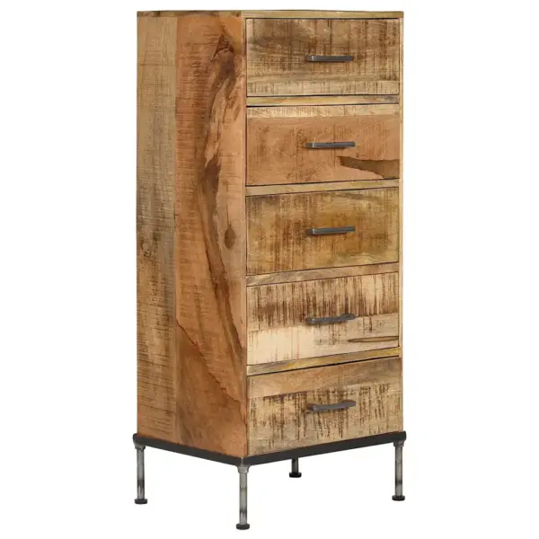 Mangopuidust kummut 5 sahtliga, lihvitud ja lakitud, 45 x 35 x 106 cm - 13