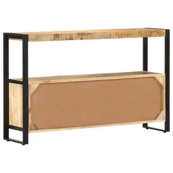 Mangopuidust kummut avatud riiuliga, must terasraam, 120 x 30 x 75 cm - 3
