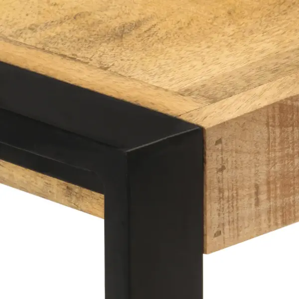 Mangopuidust kummut avatud riiuliga, must terasraam, 120 x 30 x 75 cm - 5