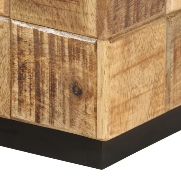 Kuubikdisainiga mangopuidust kohvilauad, 2 tk, pruun, 50 x 50 x 35 ja 40 x 40 x 28 cm – 4