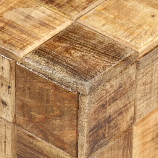Kuubikdisainiga mangopuidust kohvilauad, 2 tk, pruun, 50 x 50 x 35 ja 40 x 40 x 28 cm – 5
