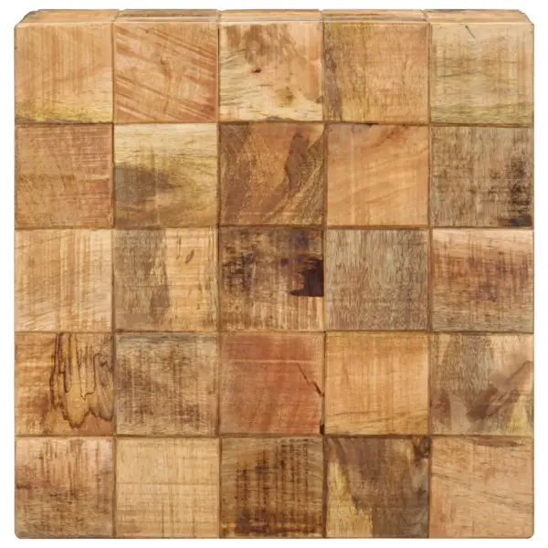 Kuubikdisainiga mangopuidust kohvilauad, 2 tk, pruun, 50 x 50 x 35 ja 40 x 40 x 28 cm – 7