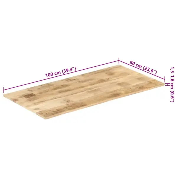 Lihvitud, värvitud ja lakitud mangopuidust lauaplaat, pruun, 100 x 60 cm, 15–16 mm – 10