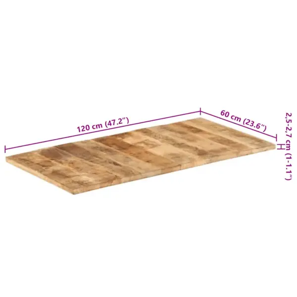 Mangopuidust lauaplaat, pruun, 120 x 60 cm, paksus 25–27 mm – 11