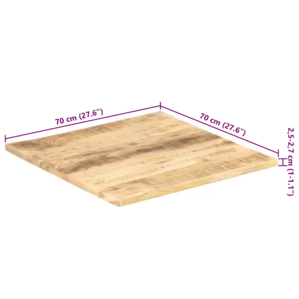 Ruudukujuline mangopuidust lauaplaat, pruun, 70 x 70 cm, 25–27 mm – 10