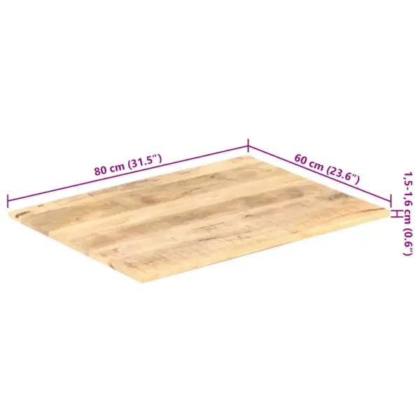 Mangopuidust lauaplaat, pruun, 80 x 60 cm, 15–16 mm – 10