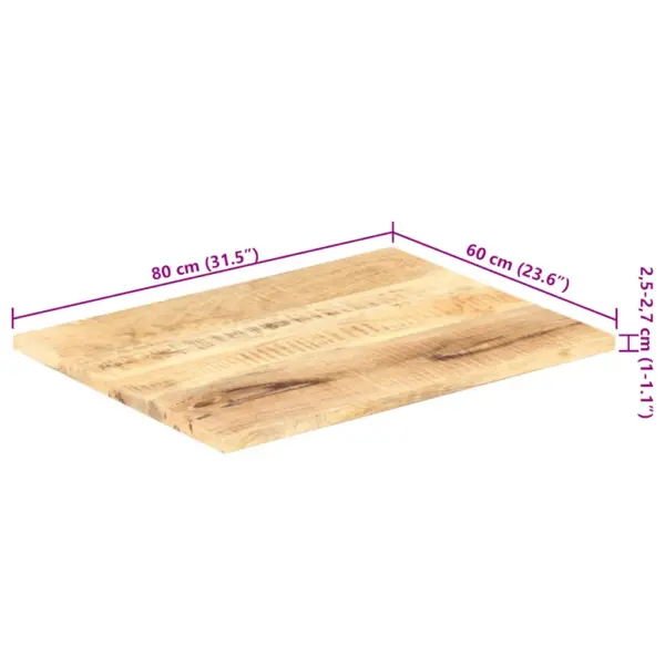 Lauaplaat mangopuidust, pruun, 80 x 60 cm, paksus 25–27 mm, lihvitud, värvitud ja lakitud – 10