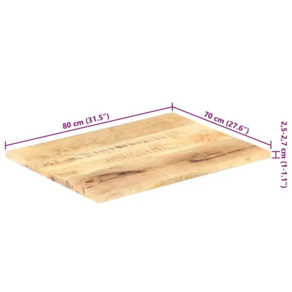 Mangopuidust lauaplaat, pruun, 80 x 70 cm, 25–27 mm – 10