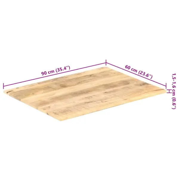 Pruun mangopuidust lauaplaat 90 x 60 cm, paksus 15–16 mm – 10