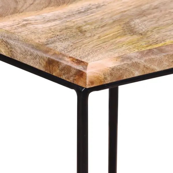 Modulaarne mangopuidust kohvilaudade komplekt, 3 tk, rauast jalad, 56 x 48 x 40 cm - 12