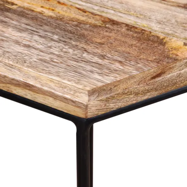 Modulaarne mangopuidust kohvilaudade komplekt, 3 tk, rauast jalad, 56 x 48 x 40 cm - 8