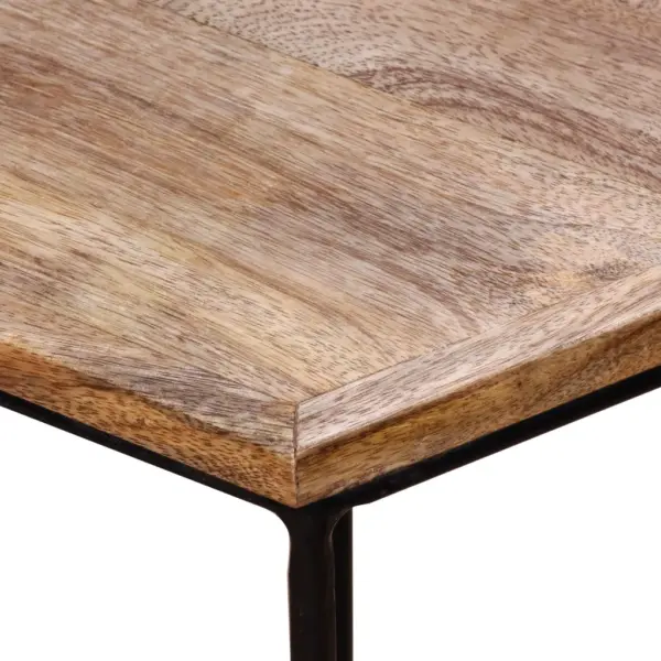 Modulaarne mangopuidust kohvilaudade komplekt, 3 tk, rauast jalad, 56 x 48 x 40 cm - 9