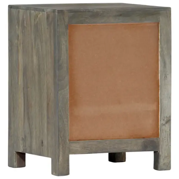 Mangopuidust öökapp 2 rombmustriga sahtliga, hall ja pruun, 40 x 30 x 50 cm – 4