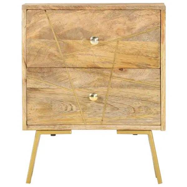 Mangopuidust öökapp 2 sahtliga, messingiviimistlusega terasjalad, 40 x 30 x 50 cm – 2