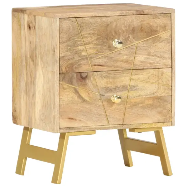 Mangopuidust öökapp 2 sahtliga, messingiviimistlusega terasjalad, 40 x 30 x 50 cm – 8
