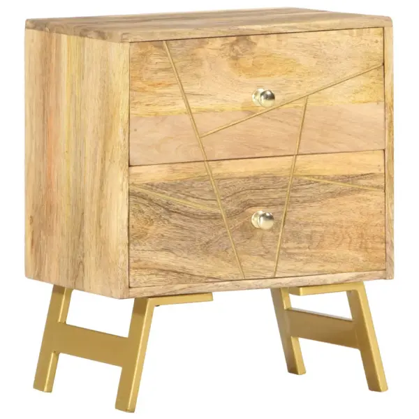 Mangopuidust öökapp 2 sahtliga, messingiviimistlusega terasjalad, 40 x 30 x 50 cm – 9