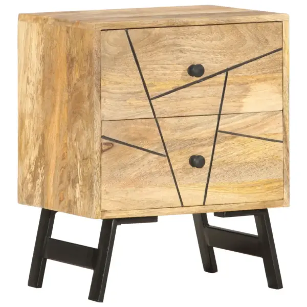 Mangopuidust öökapp 2 sahtliga, mustade terasjalgadega, 40 x 30 x 50 cm – 8