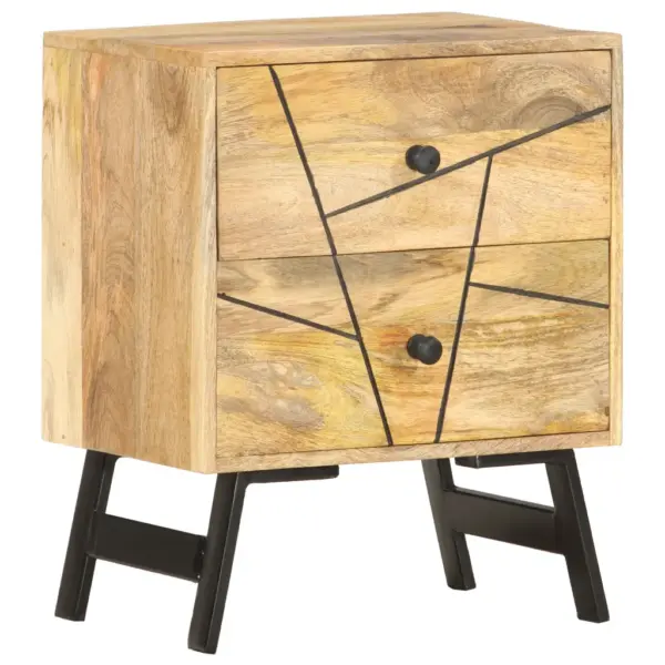 Mangopuidust öökapp 2 sahtliga, mustade terasjalgadega, 40 x 30 x 50 cm – 9