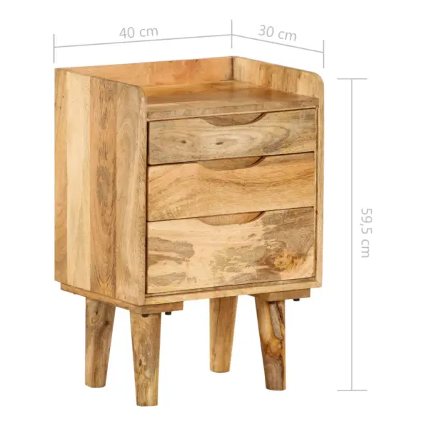 Retro mangopuidust öökapp 3 sahtliga, pruun, 40 x 30 x 59,5 cm – 12