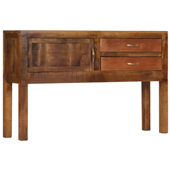 Mangopuidust puhvetkapp 2 sahtli ja uksega, pruun, 118 x 30 x 75 cm - 13