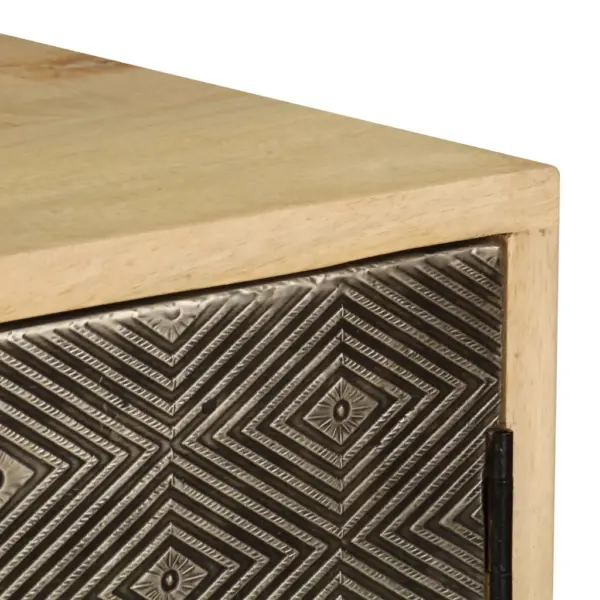 Puhvetkapp 3 sektsiooniga, mangopuit ja teras, pruun, 120 x 30 x 75 cm – 6