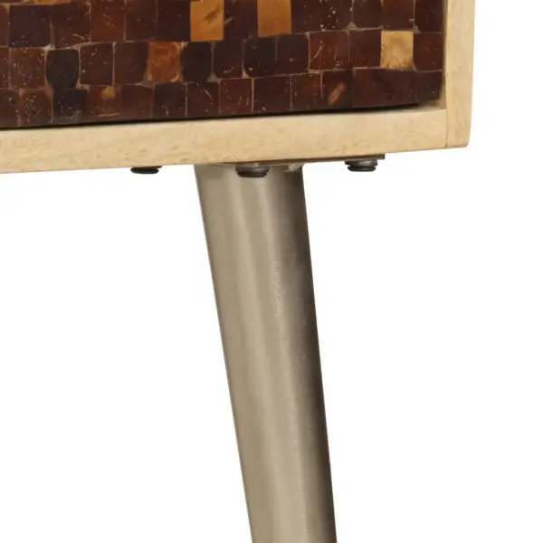 Puhvetkapp 3 sektsiooniga, mangopuit ja teras, pruun, 120 x 30 x 75 cm – 8
