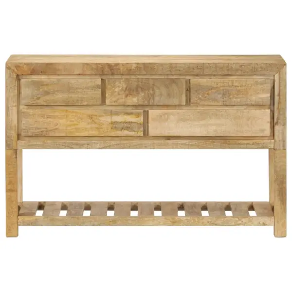 Puhvetkapp 5 sahtli ja riiuliga, toekas mangopuit, 120 x 30 x 75 cm - 2