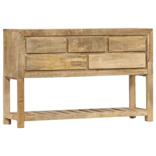 Puhvetkapp 5 sahtli ja riiuliga, toekas mangopuit, 120 x 30 x 75 cm - 11