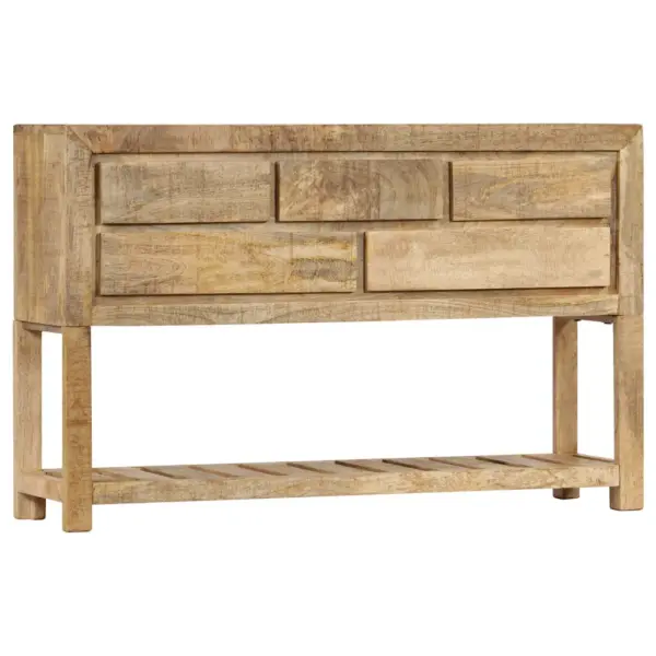 Puhvetkapp 5 sahtli ja riiuliga, toekas mangopuit, 120 x 30 x 75 cm - 13