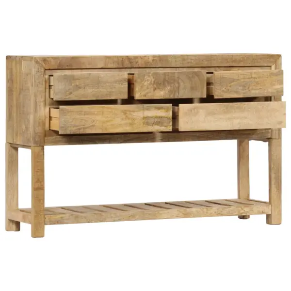 Puhvetkapp 5 sahtli ja riiuliga, toekas mangopuit, 120 x 30 x 75 cm - 4