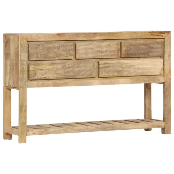 Puhvetkapp 5 sahtli ja riiuliga, toekas mangopuit, 120 x 30 x 75 cm - 9